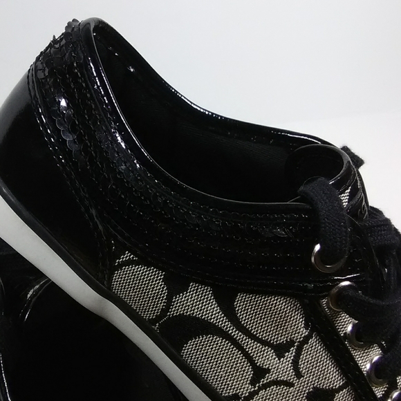 COACH women's zorra gray/black sneakers - Picture 6 of 8